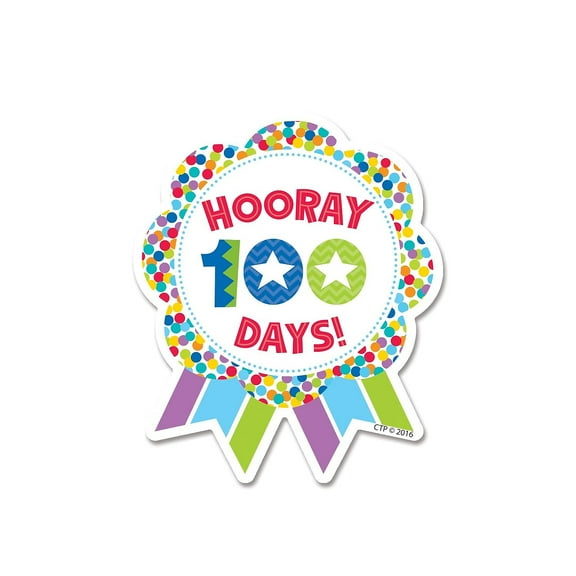 Creative Teaching Hooray 100 Days Ribbon Reward Badge Sticker (CTP1800)