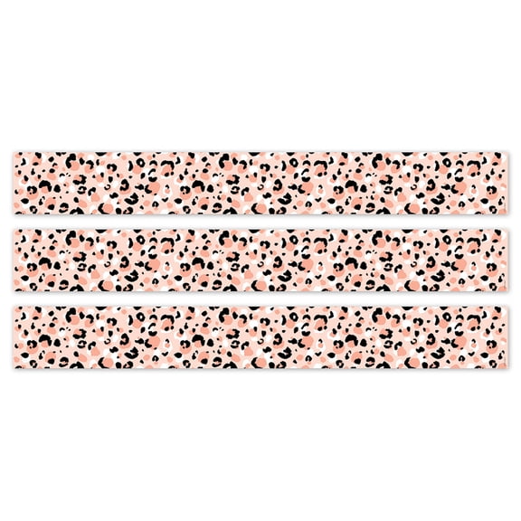 Creative Teaching Press Jungle Friends Blush Leopard EZ Border, 48 Feet Per Pack, 3 Packs