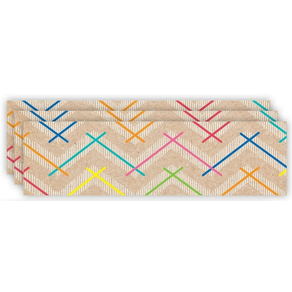 Creative Teaching Press Krafty Pop Colorful Kraft Chevron EZ Border, 48 Feet Per Pack, 3 Packs