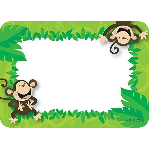 Creative Teaching Press Monkey Name Tags 3-1/2 x 2-1/2 Inches Pack of 36