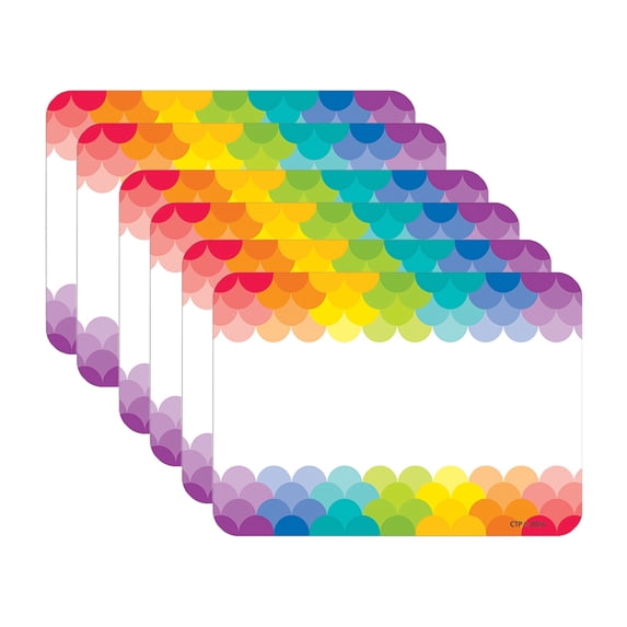 Name Label Creative Creative Teaching Press Painted Palette Rainbow Scallops Name Tag ...