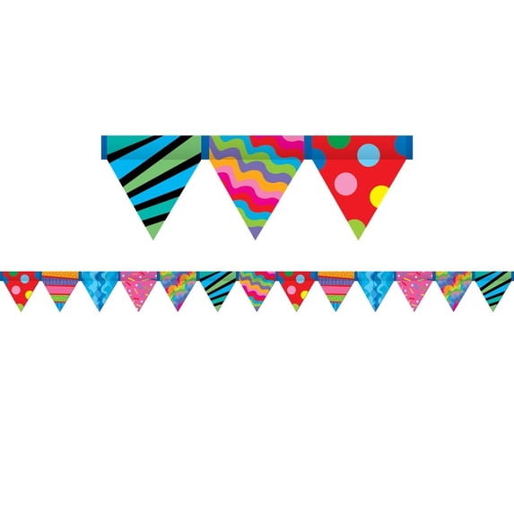 Creative Teaching Press Poppin Patterns Pennant Border 6 Pk 7142