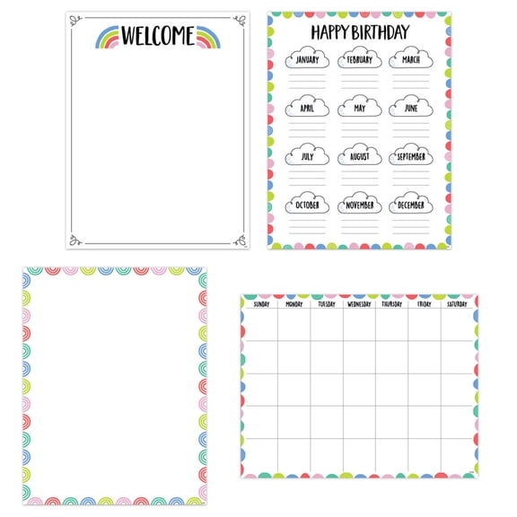 Creative Teaching Press Rainbow Doodles Classroom Essentials, 4 Count