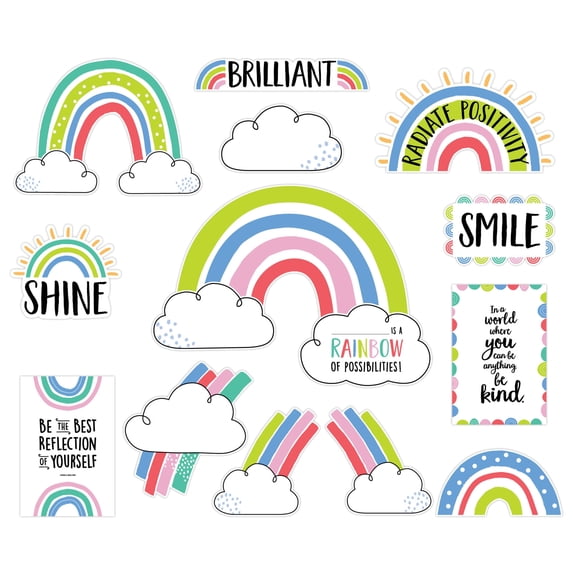 Creative Teaching Press Rainbow Doodles Doodly Rainbows Bulletin Board Set (CTP10425)
