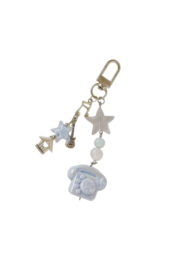 Creative Telephone Keychain Phone Rope Decorative Resin Accessory Nostalgic Gift For Adults Kids Travel Essential
