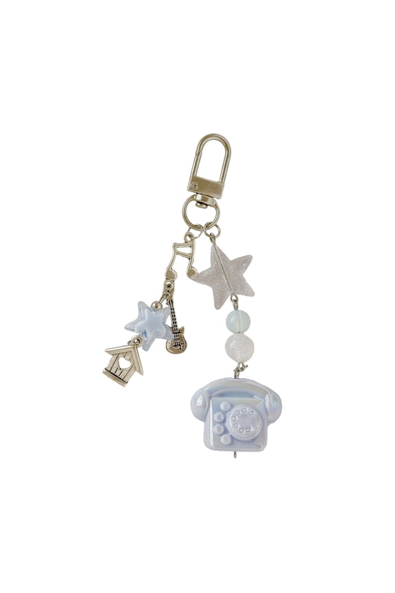 Creative Telephone Keychain Phone Rope Decorative Resin Accessory Nostalgic Gift For Adults Kids Travel Essential