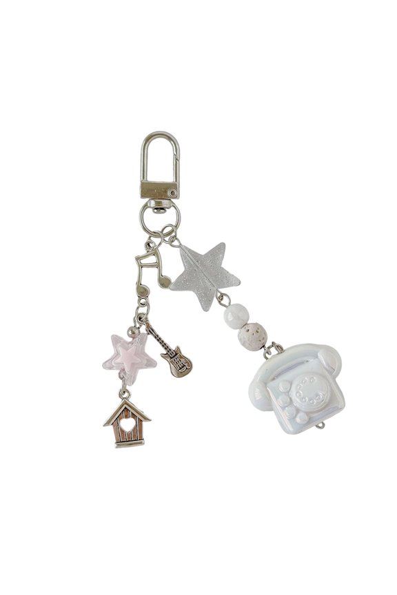 Creative Telephone Keychain Phone Rope Decorative Resin Accessory Nostalgic Gift For Adults Kids Travel Essential
