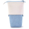 thumbnail image 1 of Creative Telescopic Pencil Case Student Stationery Stand Up Pencil Holder Simple Cartoon Canvas+PU Multifunctional Pencil Case, 1Pack Blue, 1 of 3