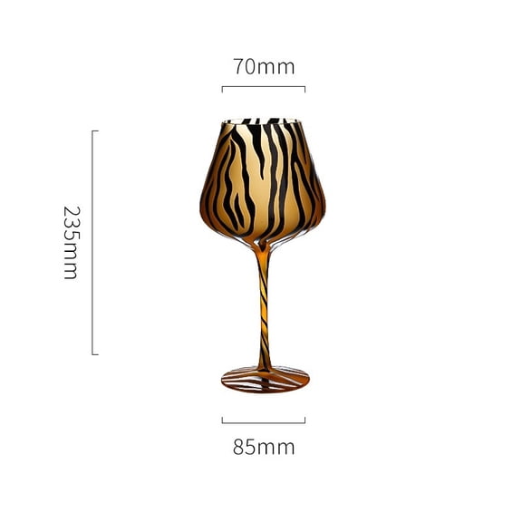 Creative Tiger Leopard Print Stemmed Glass, Frosted Big Belly Crystal Glass Cup, Multipurpose Wine and Milk Glass for Home Daily Use