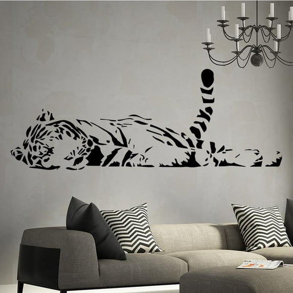 Creative Tiger Pattern Wall Sticker Removable Vinyl Wall Decals Wallpaper for Livingroom Vinyl Art Stickers Home Decor Poster 43x115cm
