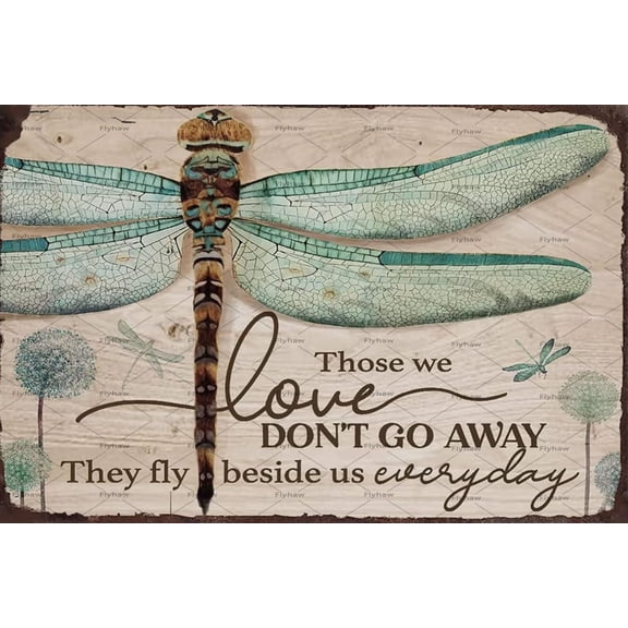 Creative Tin Sign Green Dragonfly Funny Novelty Metal Retro Wall Decor For Home Gate Garden Bars Restaurants Cafes Office Store Pubs Club Gift for Home Coffee Wall Decor 8x12 Inch