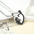 thumbnail image 1 of Creative Titanium Steel Heart-Shape Kitten Pendant Remote Couple Necklace, 1 of 1