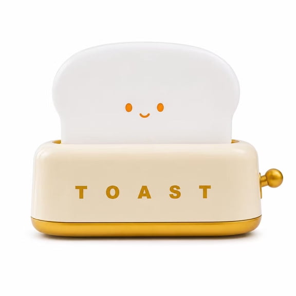 Creative Toast Bread Night Light – USB Rechargeable LED Bedside Lamp with Dimmable Brightness & Timer, Cute Decorative Table Lamp for Bedroom, Desk & Home Ambient Lighting