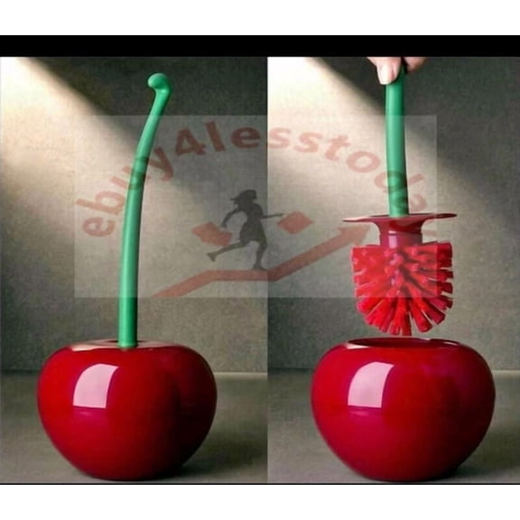 Creative Toilet Brush Holder Set Cherry Shape Standing Wc Cleaning Bathroom