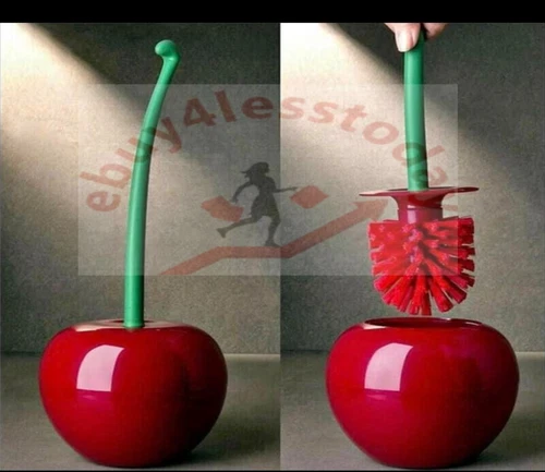Creative Toilet Brush Holder Set Cherry Shape Standing Wc Cleaning Bathroom