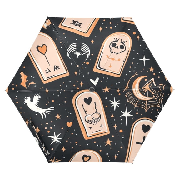 Creative Tombstone Folding Umbrella UV50+ Waterproof Sun Protection Auto Open Close Compact Fiberglass Frame