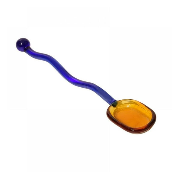 Creative Transparent Glass Milk Spoon Colored Coffee Dessert Stirring Spoon Long Handle Round Kitchen Tableware Stirrer Rod