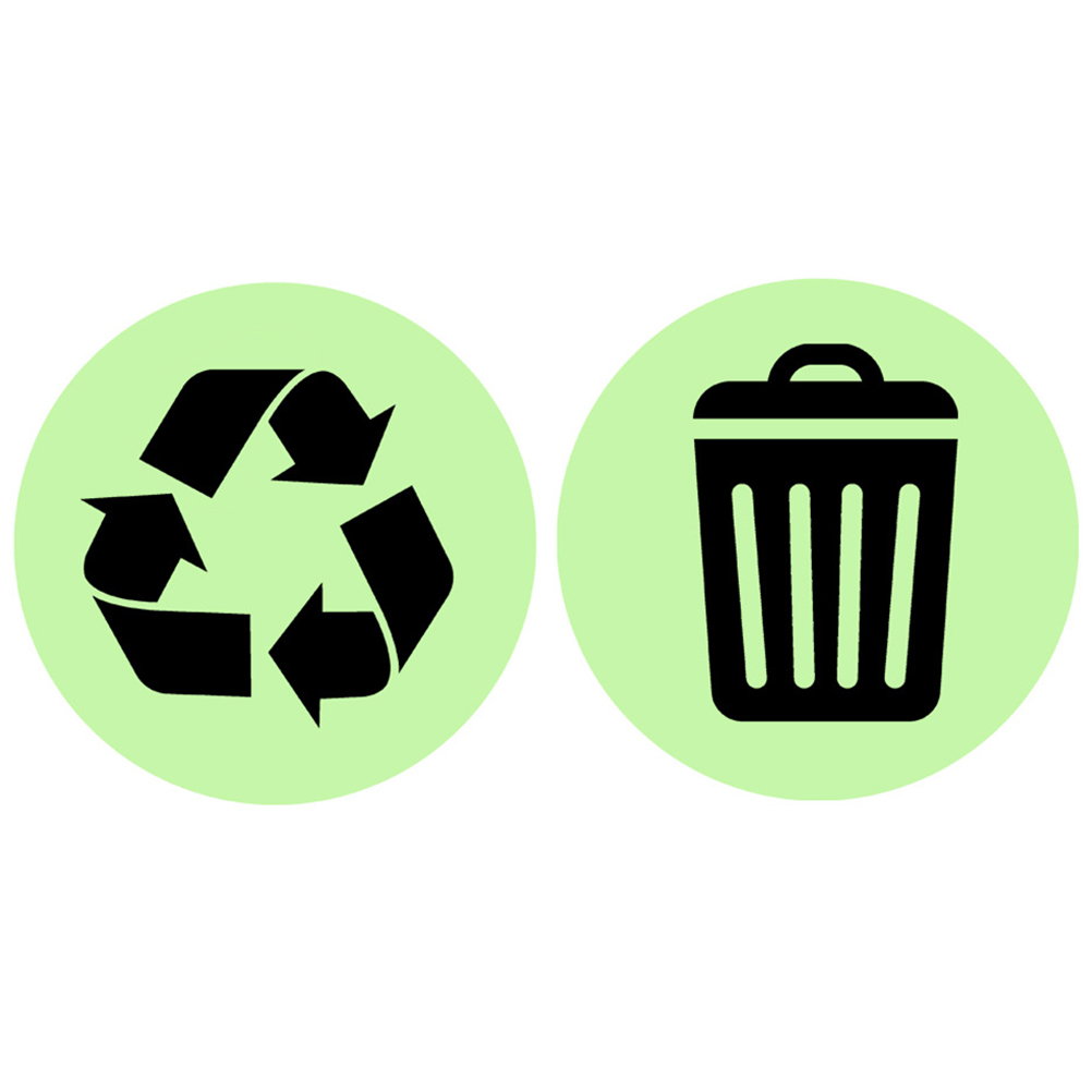 Creative Trash Can Logo Luminous Sticker Stickers Emblems Ceramic Tile