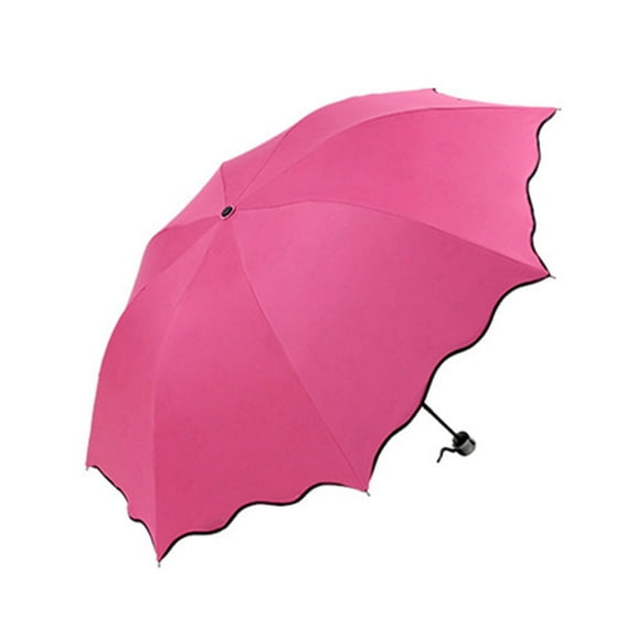 Creative Umbrella Water Flowering Umbrella 3 Folding Sun and Rain Umbrella Windproof Manual Umbrella for Women Outdoor
