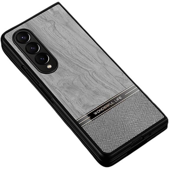 Creative Unique Wood Grain TPU Phone case for Samsung Galaxy Z Fold 4 3 Flip 4 3 Shell Personality Thin Light Comfortable Durable Protective Back Cover(Dark Grey,Z Fold3)