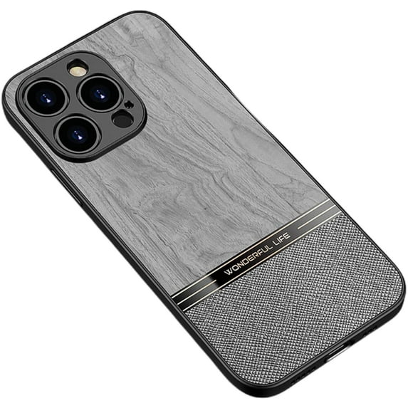 Creative Unique Wood Grain TPU Phone case for iPhone 14 13 12 11 8 7 X XS XR Plus Pro Max Mini Shell Personality Thin Light Comfortable Protective Back Cover(Dark Grey,12 Pro)