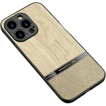 Creative Unique Wood Grain TPU Phone case for iPhone 14 13 12 11 8 7 X XS XR Plus Pro Max Mini Shell Personality Thin Light Comfortable Protective Back Cover(Khaki,13 Pro max)