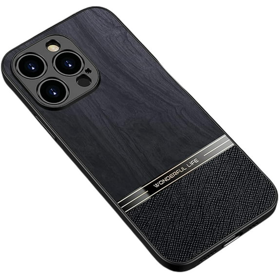 Creative Unique Wood Grain TPU Phone case for iPhone 14 13 12 11 8 7 X XS XR Plus Pro Max Mini Shell Personality Thin Light Comfortable Protective Back Cover(Black,12 Mini)