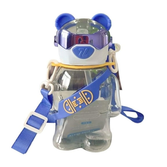 Creative Vest Bear Plastic Straw Water Cup Portable Summer Cute Kettle 700ml