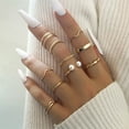 thumbnail image 1 of Womens Fashion Rings Set of 10 Vintage Zodiac Snake Joint Rings European American Alloy Electroplating Finish Beautiful, 1 of 3