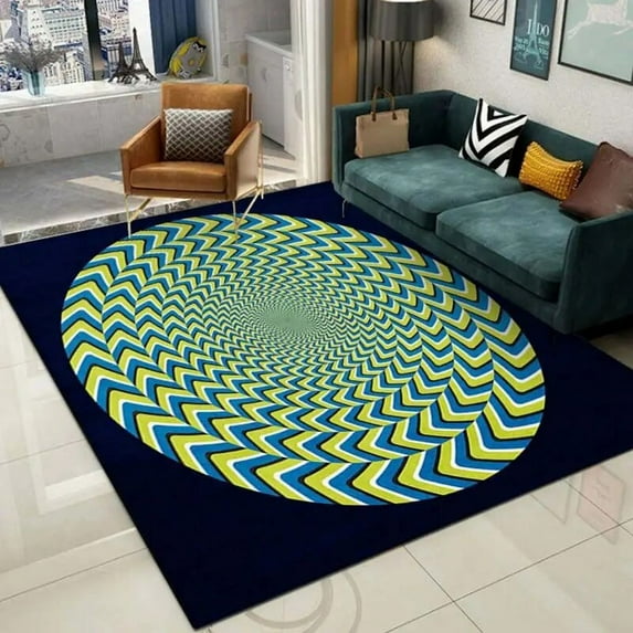 Creative Vortex Large Rugs for Living Room Sofa 140x200cm Fashion Visual Illusion Bedroom Decoration Carpet Washable Floor Mats