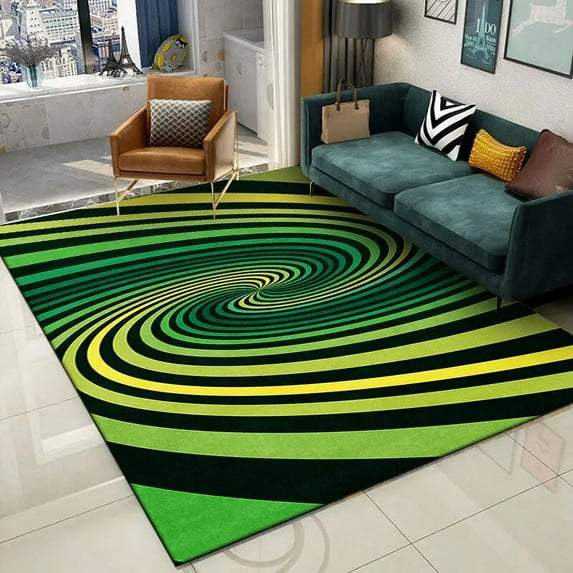 Creative Vortex Large Rugs for Living Room Sofa 140x200cm Fashion Visual Illusion Bedroom Decoration Carpet Washable Floor Mats