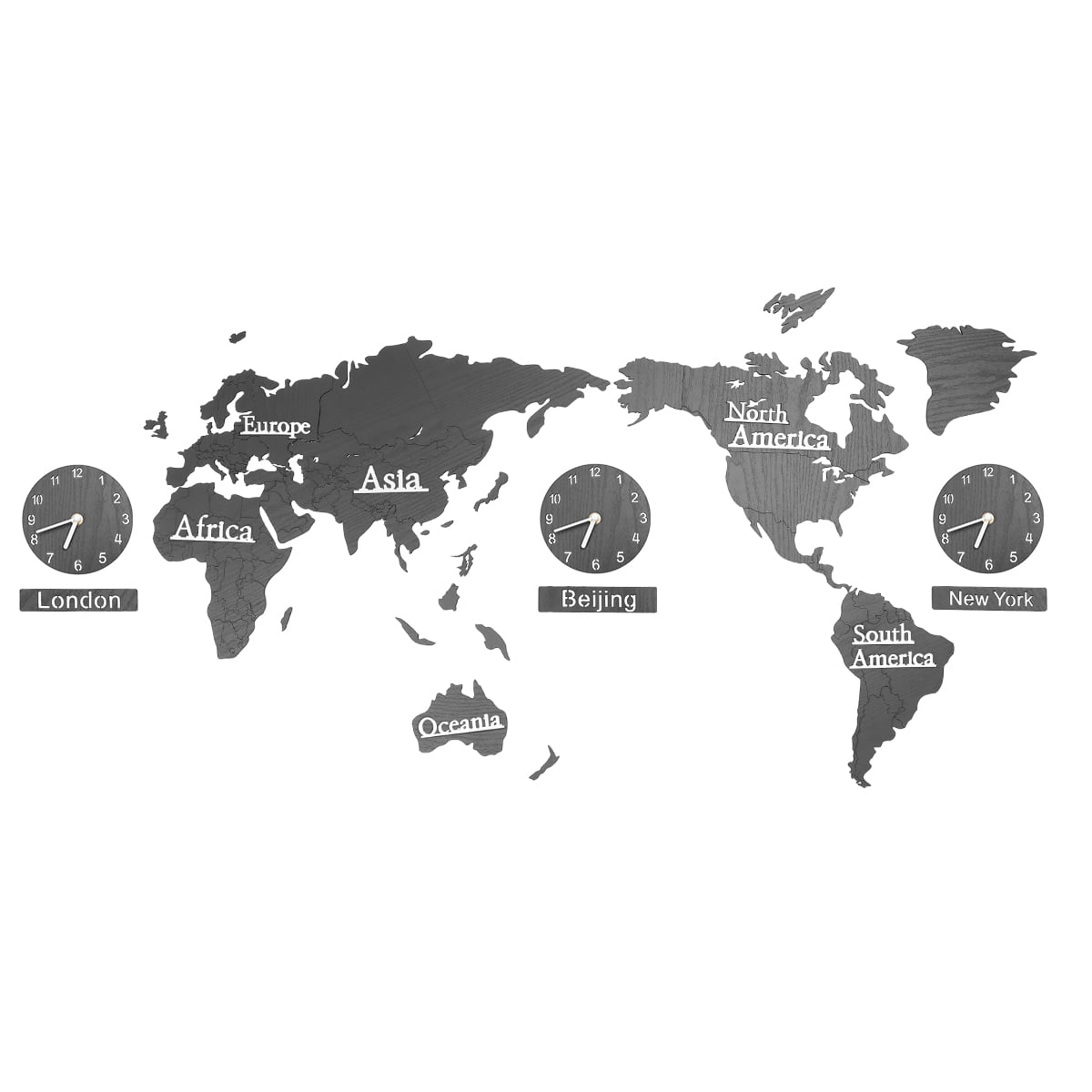Creative Wall Clock Decorative Wall Map Multiple Time Zone Clock No 