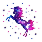 Creative Wall Sticker Colorful Unicorn Design Wall Decal Removable Decorative Wallpaper for Home Living Room Bedroom Kids Room (60x35cm)