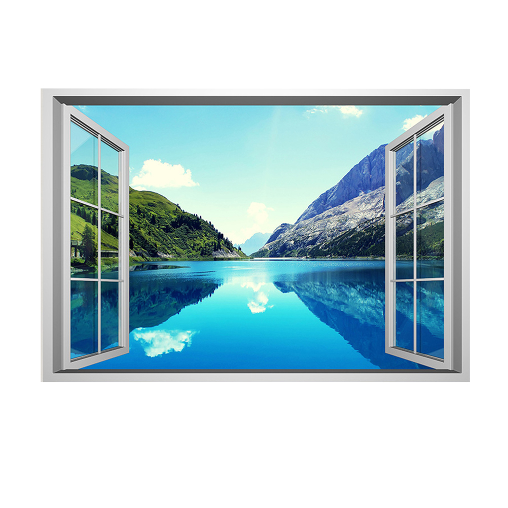 Creative Wall Sticker Removable Beautiful 3D Fake Window Scenery Wall