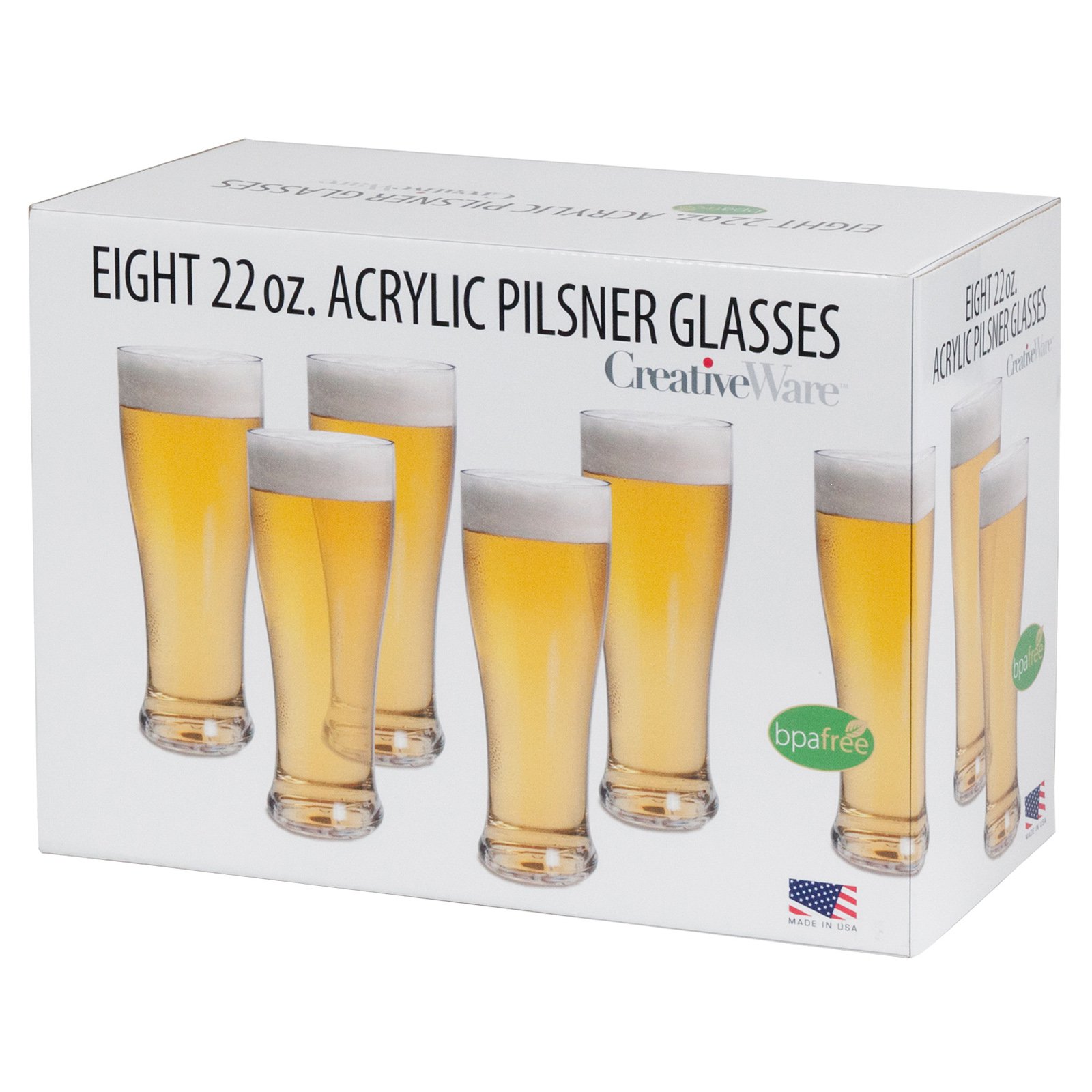 Creative Ware 22 oz. Eight Acrylic Pilsner Glasses - image 1 of 5