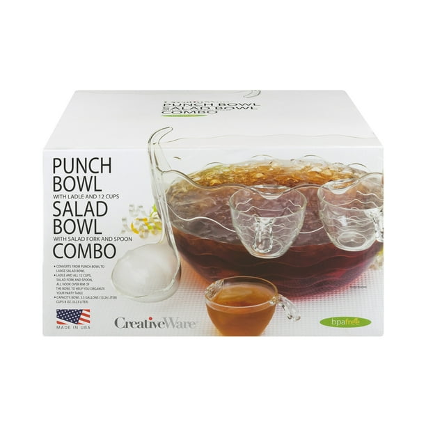 Creative Ware Punch Bowl Salad Bowl Combo, 1.0 CT