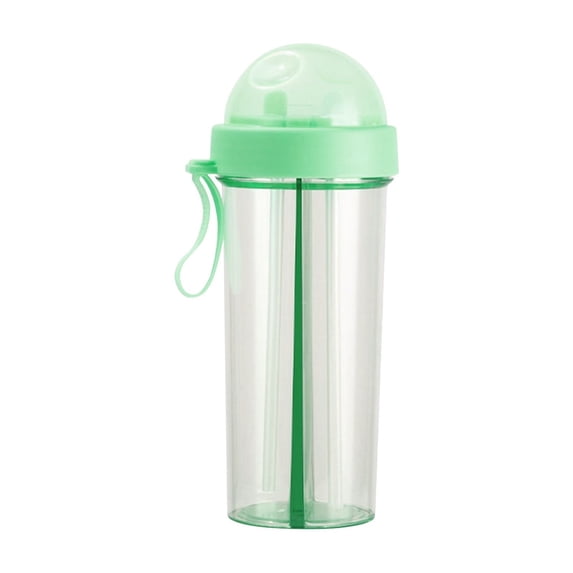 Creative Water Cup For Two Different Drinks, Double Straws Design, Suitable For Couples Outdoor Drinking, Camping Hiking Backpacking Travel