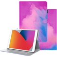 thumbnail image 1 of Creative Watercolor Leather Tablet Case with Kickstand Card Slots Pen Holder for Samsung Galaxy A7 A8 A 10.1 8.0 S6 S7 S8 Plus FE Lite Charming Colorful Shell(Purple,A7 Lite 2021 T220 T225), 1 of 8