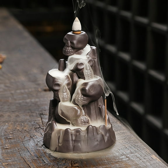 Creative Waterfall Skull Head Series Backflow Incense Burner European Style Halloween Reflow Incense Burner Holder Ornaments