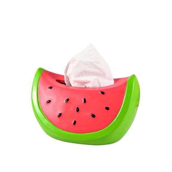 Creative Watermelon Shape Tissue Box Holder for Desktop Home Office Living Room Decorative Storage Organizer