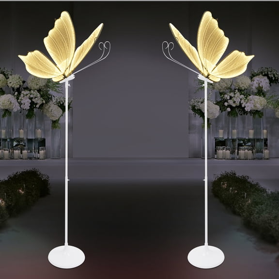 70.1in Height Creative Butterfly LED Floor Lamp for Weddings Romantic Hanging Light 110V 48W for Wedding Halls, Hotel Layouts, Window Layouts