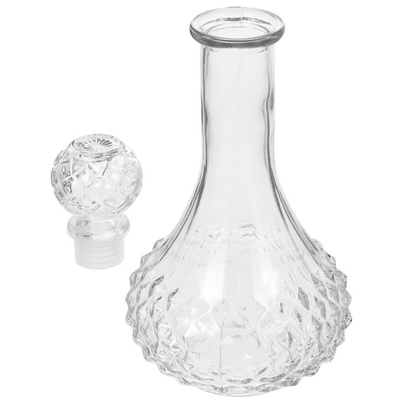 HEALEEP Glass Decanter Transparent Bottle 1Pack 9.6x4.5x1.8In