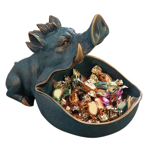 Creative Wild Boar Statue for Key Storage Bowl Resin Candy Dish Art Statue for Key Storage Bowl Resin Candy Dish Art Creative Wild Boar