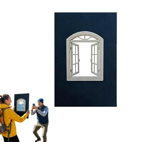 Creative Window Props, Window Frame Travel Photo Prop, Portable Creative Casement Frame for Travel Photography Accessory, Portable Outdoor Picture Framing for Landscape Vacation Shooting