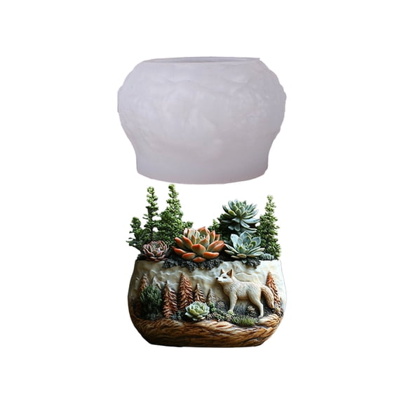 Creative Wolf Planter Silicone Mold for Pots, Resin Art, Home Decor & Unique Crafting Projects
