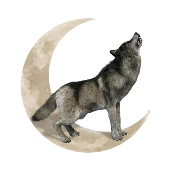 Creative Wolf Sculpture, Artwork Metal Rustic Hanging Wall Decor for Living Room Restaurant Patio And Garden Office, Decoration 35x35