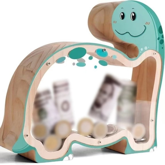 Creative Wood Dinosaur Savings Cintainer Cartoon Coin Holder Box for Kids