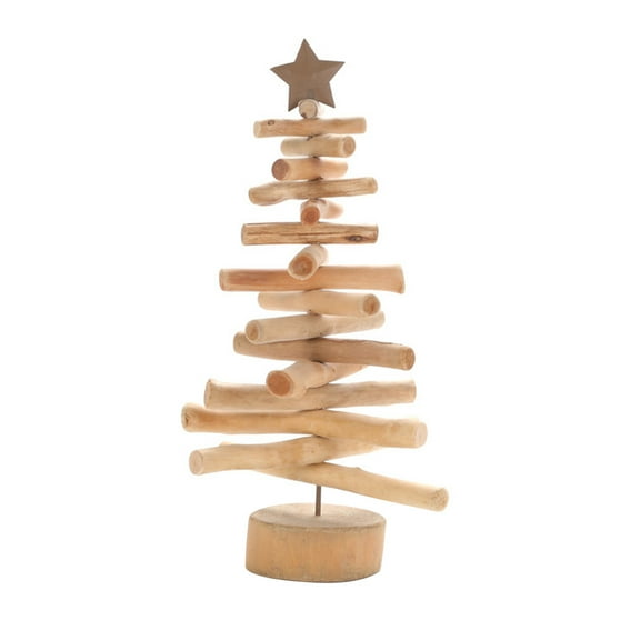 Creative Wooden Christmas Tree Ornament European Style Decorative Xmas Tree for Home Living Room Bedroom Office Decor Size L