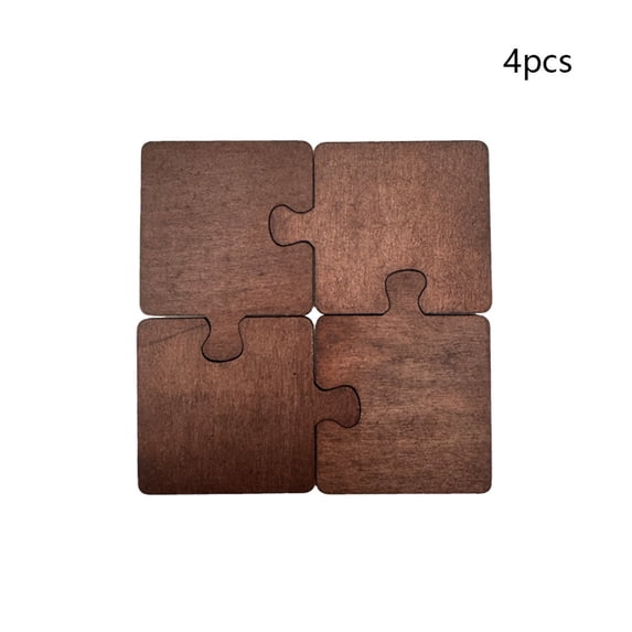 Creative Wooden Puzzle Coasters Set of 1/4 Geometric Modern Wood Coasters for Drinks Vintage Non Slip Heat Resistant Cup Mat Home Decor(B)