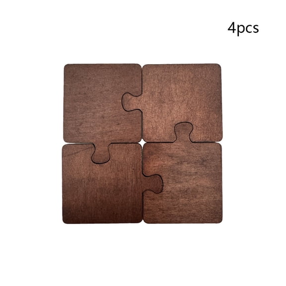 Creative Wooden Puzzle Coasters Set of 1/4 Geometric Modern Wood Coasters for Drinks Vintage Non Slip Heat Resistant Cup Mat Home Decor(B)